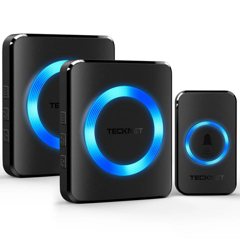 TECKNET HWD01888 Timbre inalámbrico - 5 volúmenes 60 tonos - LED - Negro