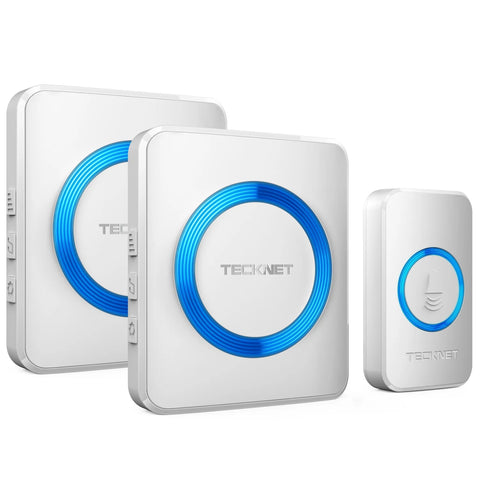 TECKNET HWD01888 Timbre inalámbrico 5 volúmenes 60 tonos LED alcance 400m - Blanco