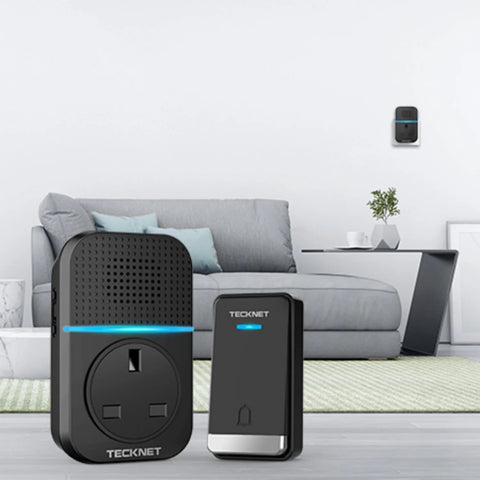TECKNET TK-WD002 Timbre inalámbrico duradero 60 tonos - 5 niveles de volumen - Negro