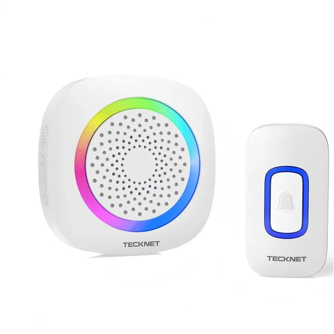 TECKNET TK-WD995 Timbre inalámbrico resistente al agua 60 tonos 400m - 1 emisor y 1 receptor - Blanco