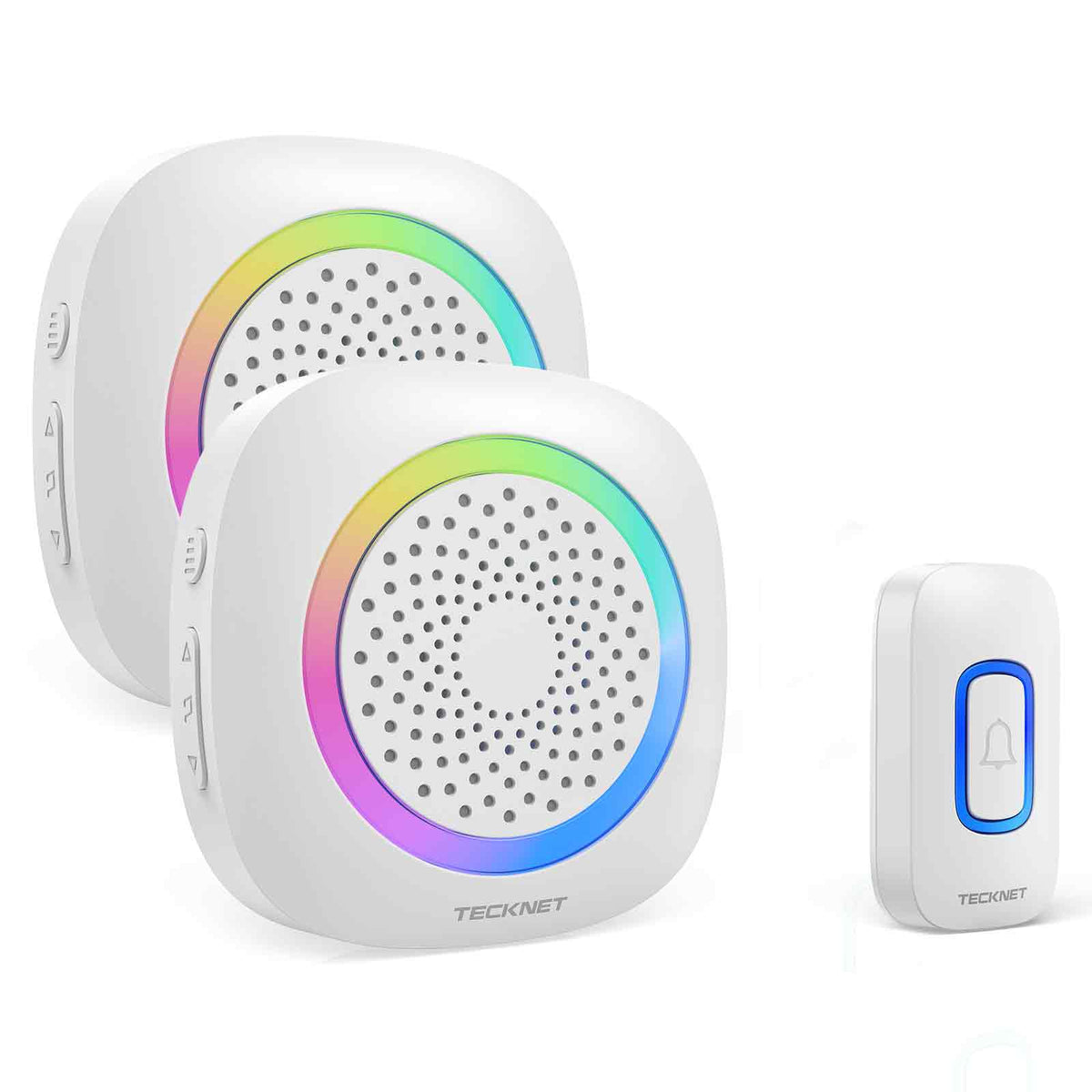 TECKNET TK-WD996 Timbre Inalámbrico - 60 Tonos 400m alcance - 1 emisor + 2 receptores - Blanco
