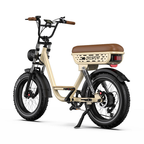 Bicicleta Eléctrica ONESPORT W77 - Motor 250W Batteria 48V18AH 20" Pneumatici Frenos Hidráulicos - Beige