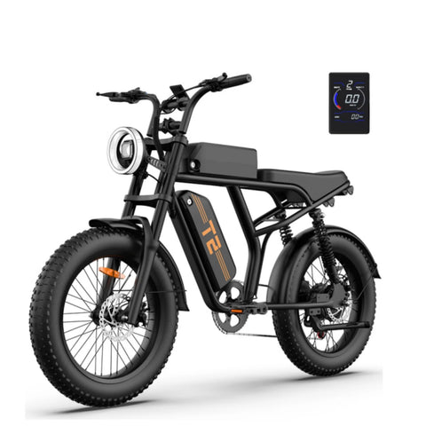 Bicicleta Eléctrica URLIFE T2  - Motor 250W Batería 48V 15.6Ah Pedal Asistido Modo de asistencia al pedaleo - Negro