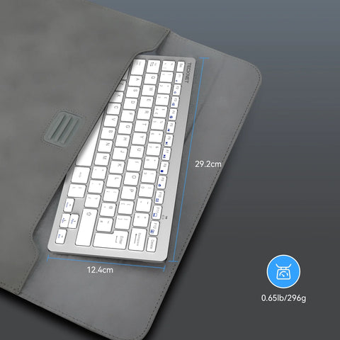 TECKNET X315 Teclado Inalámbrico Ergonómico - 2.4GHz - 78 Teclas  -Silencioso  - Plateado