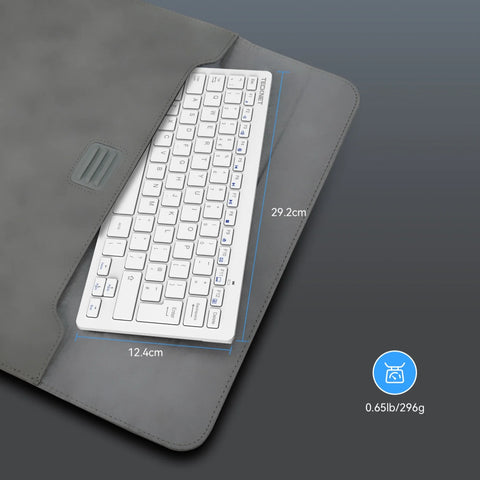 TECKNET X315 Teclado inalámbrico ergonómico - 78 teclas ultrafino y silencioso - Blanco