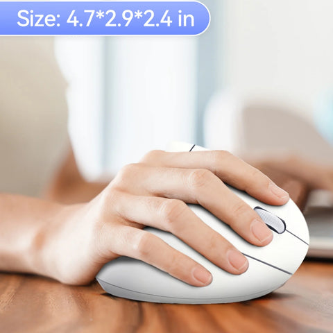 TECKNET TK-MS007 Ratón inalámbrico ergonómico - silencioso - 6 DPI - USB - Blanco
