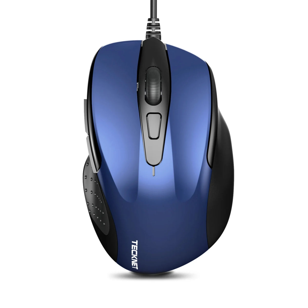 TECKNET UM013 Ratón Ergonómico - Con cable 4 DPI Duradero  - Azul