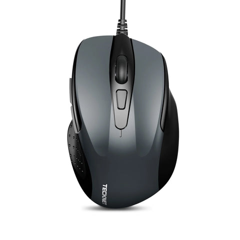 TECKNET UM013 Ratón Ergonómico - Con cable 4 DPI Duradero  - Gris