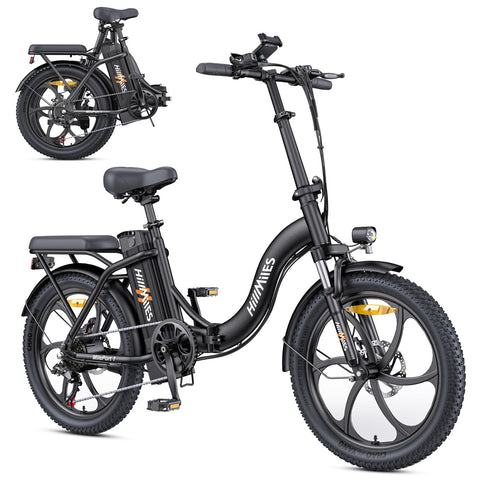 Bicicleta Eléctrica HillMiles MilePort 1 – Motor 250W Batería 36V13Ah Neumáticos De 20 Pulgadas Freno De Disco Mecánico - Negro