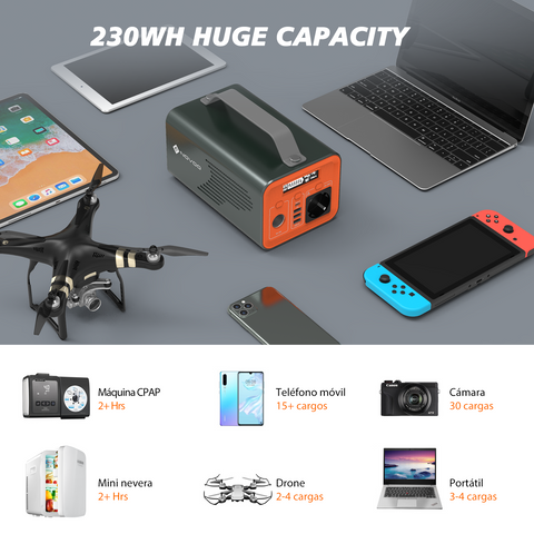 Power Bank NOVOO Q200 - 200W, 230Wh, Carga rápida Type-C PD 60W - Batería portátil