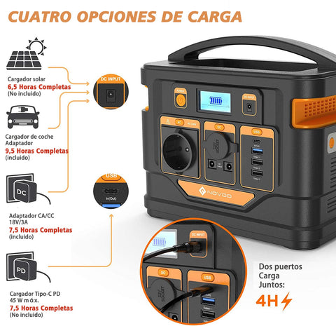 Power Bank NOVOO RPS300 - 300W, 296Wh, Carga rápida Type-C PD 45W - Batería portátil