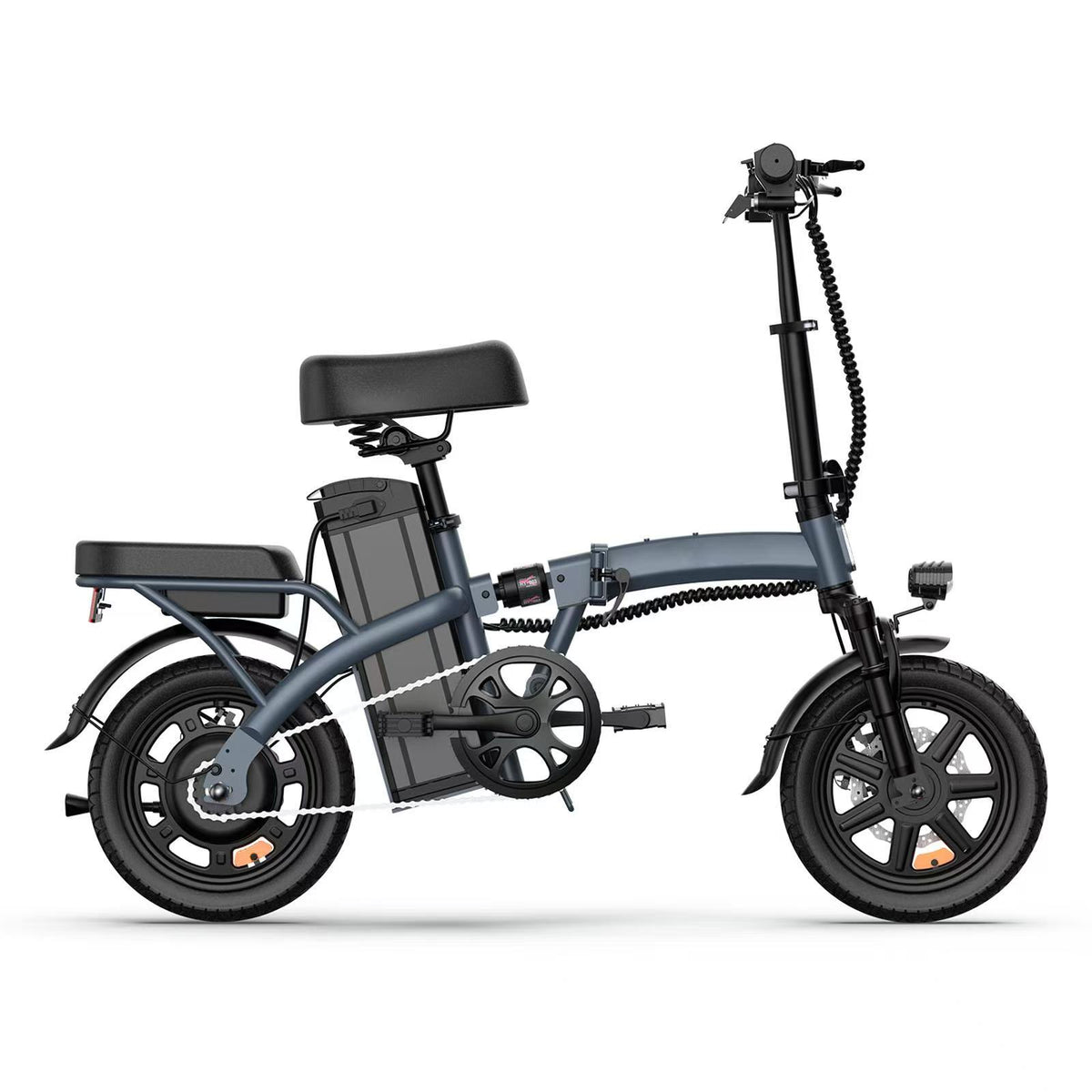 Bicicleta Eléctrica URLIFE F1L - Motor 250W Batería 48V 7.5Ah Neumáticos de 14 Frenos de Disco - Gris