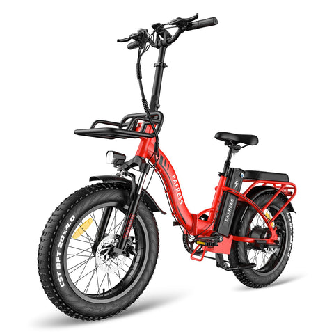 FAFREES F20 Max Bicicleta Eléctrica Potente | Autonomía 110KM | Freno de Disco | Color Rojo