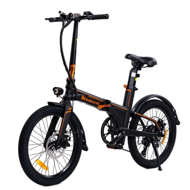 Bicicleta eléctrica Kukirin V2: Motor 250W | Batería 270WH | Autonomía 45 km | Frenos de disco | Color negro