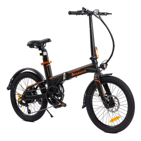 Bicicleta eléctrica Kukirin V2: Motor 250W | Batería 270WH | Autonomía 45 km | Frenos de disco | Color negro