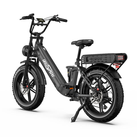E-bike ONESPORT OT08 PRO - Motor 500W Batería 48V18AH*2 Neumáticos De 20 Pulgadas frenos de disco - Gris