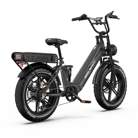 E-bike ONESPORT OT08 PRO - Motor 500W Batería 48V18AH*2 Neumáticos De 20 Pulgadas frenos de disco - Gris