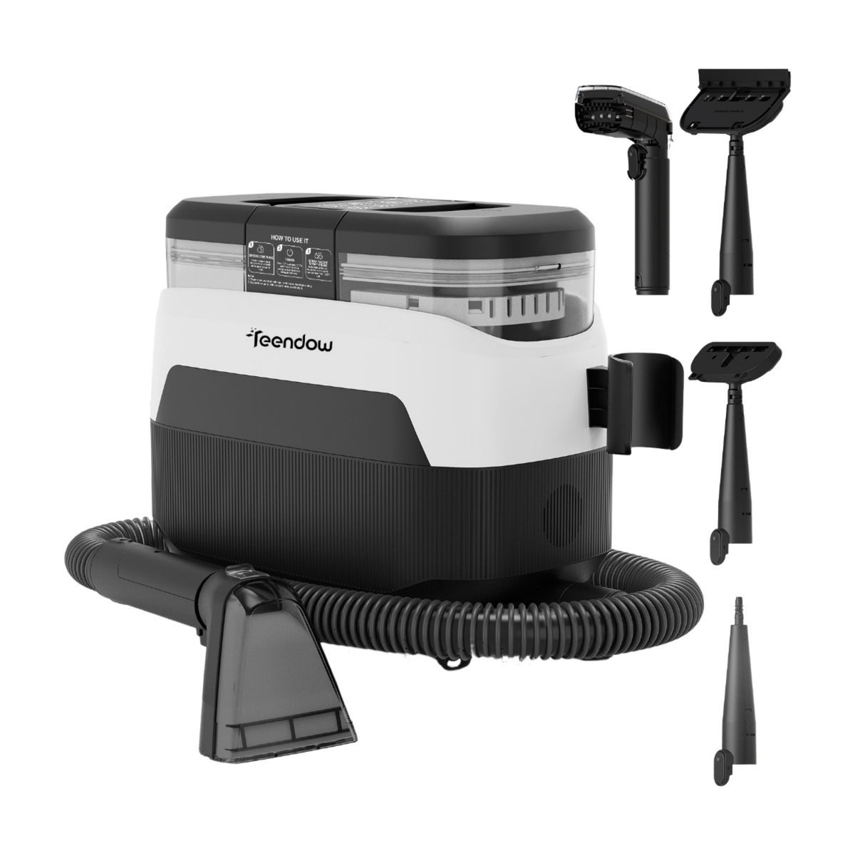 Teendow C6 MAX Limpiador De Telas - 1650W 12000Pa 1250ml Tanque 5.5kg Alfombras y Tapicería Portátil - Negro