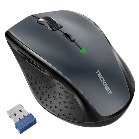 TECKNET EWM01002 Ratón Inalámbrico Ergonomico 6 DPI Silencioso - Gris
