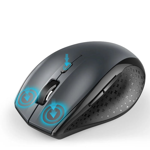TECKNET EWM01002 Ratón Inalámbrico Ergonomico 6 DPI Silencioso - Gris