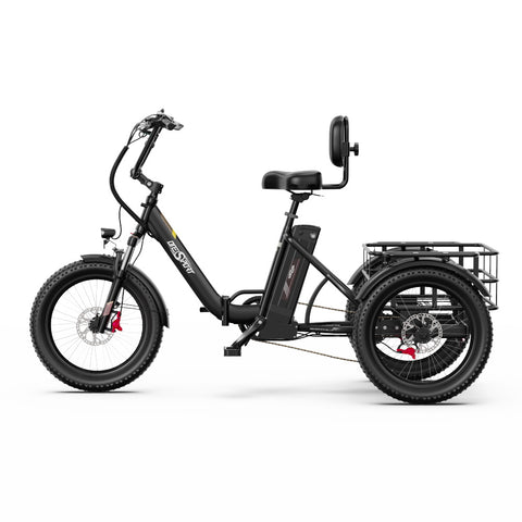 Triciclo Eléctrico ONESPORT OT30 PRO - Motor 500W Batería 48V18AH Neumáticos De 20 Pulgadas Frenos De Disco – Negro