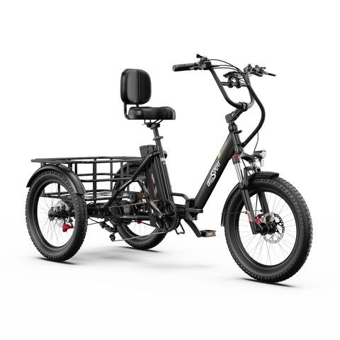 Triciclo Eléctrico ONESPORT OT30 PRO - Motor 500W Batería 48V18AH Neumáticos De 20 Pulgadas Frenos De Disco – Negro