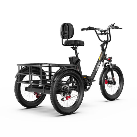 Triciclo Eléctrico ONESPORT OT30 PRO - Motor 500W Batería 48V18AH Neumáticos De 20 Pulgadas Frenos De Disco – Negro