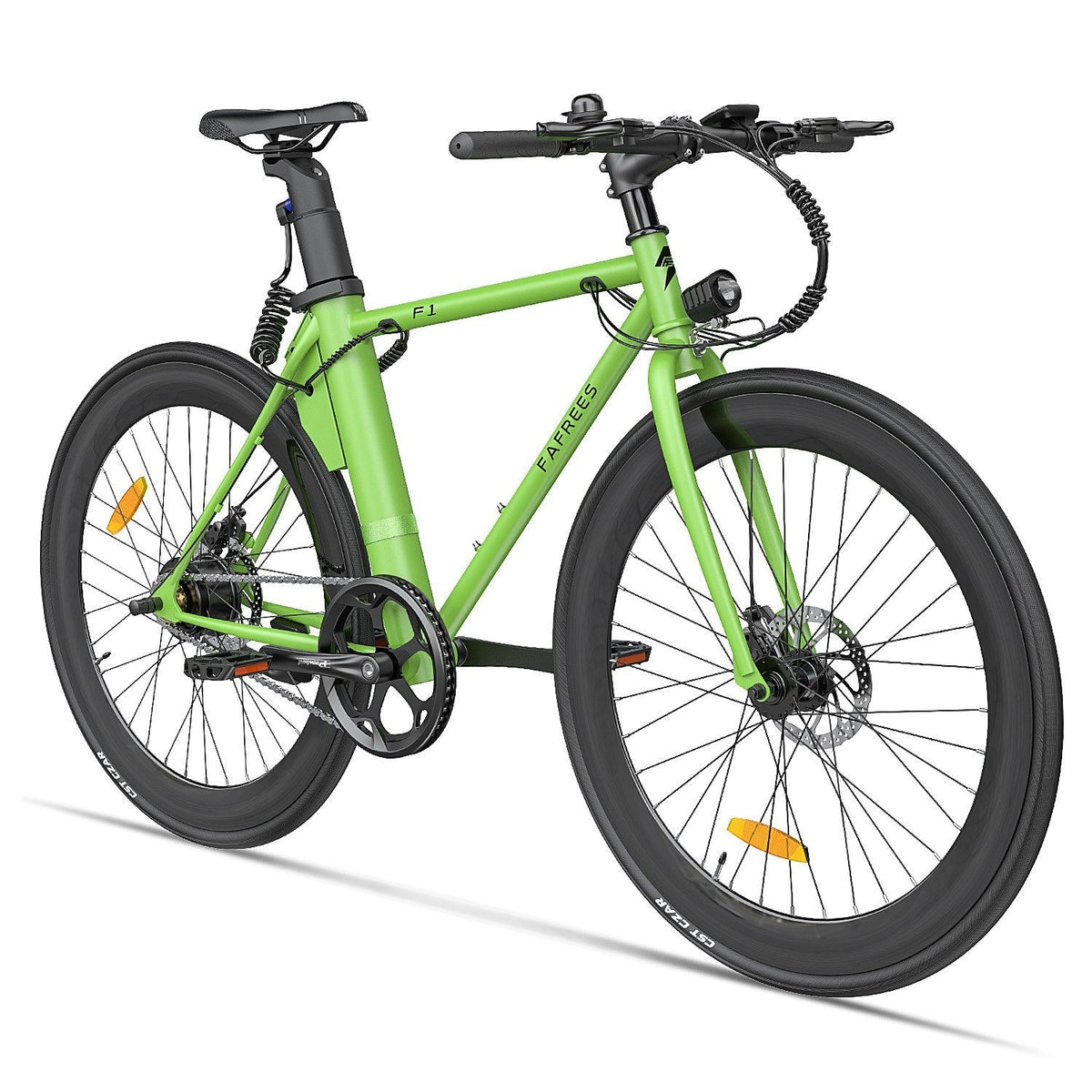 ¡Descubre la bicicleta eléctrica FAFREES F1 de 250W! ¡40KM de autonomía y frenos de disco! ¡Color verde!