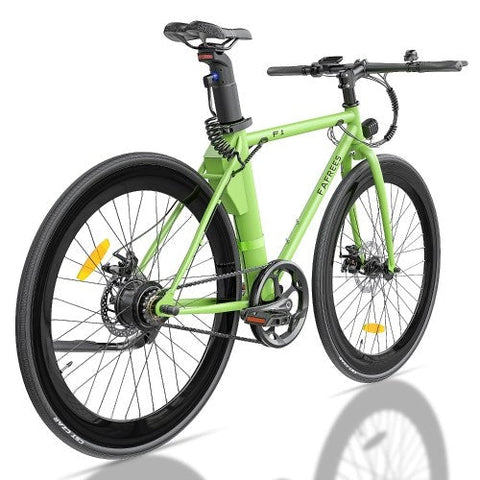 ¡Descubre la bicicleta eléctrica FAFREES F1 de 250W! ¡40KM de autonomía y frenos de disco! ¡Color verde!