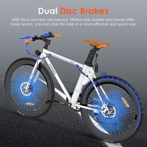 Bicicleta eléctrica FAFREES F1 250W, 313.2Wh, autonomía de 40KM en modo eléctrico