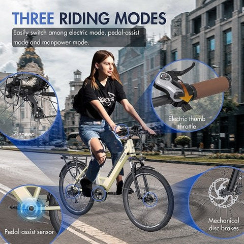 Bicicleta eléctrica FAFREES F26 Pro 250W, 360Wh, autonomía de 40KM en modo eléctrico