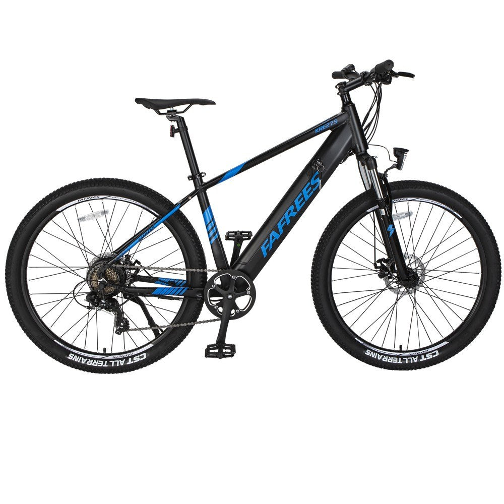 ¡Descubre la bicicleta eléctrica FAFREES KRE27.5 de 250W! ¡90KM de autonomía y frenos de disco! ¡Color azul