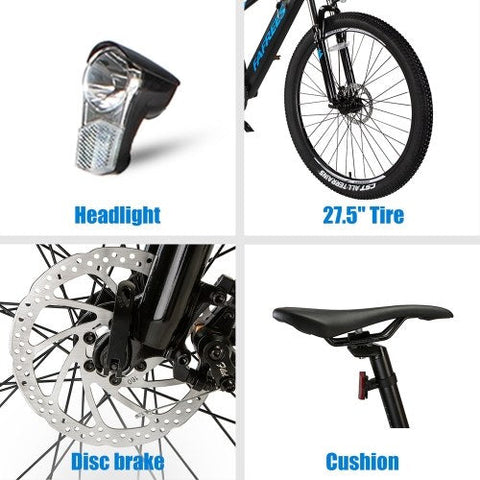 ¡Descubre la bicicleta eléctrica FAFREES KRE27.5 de 250W! ¡90KM de autonomía y frenos de disco! ¡Color azul