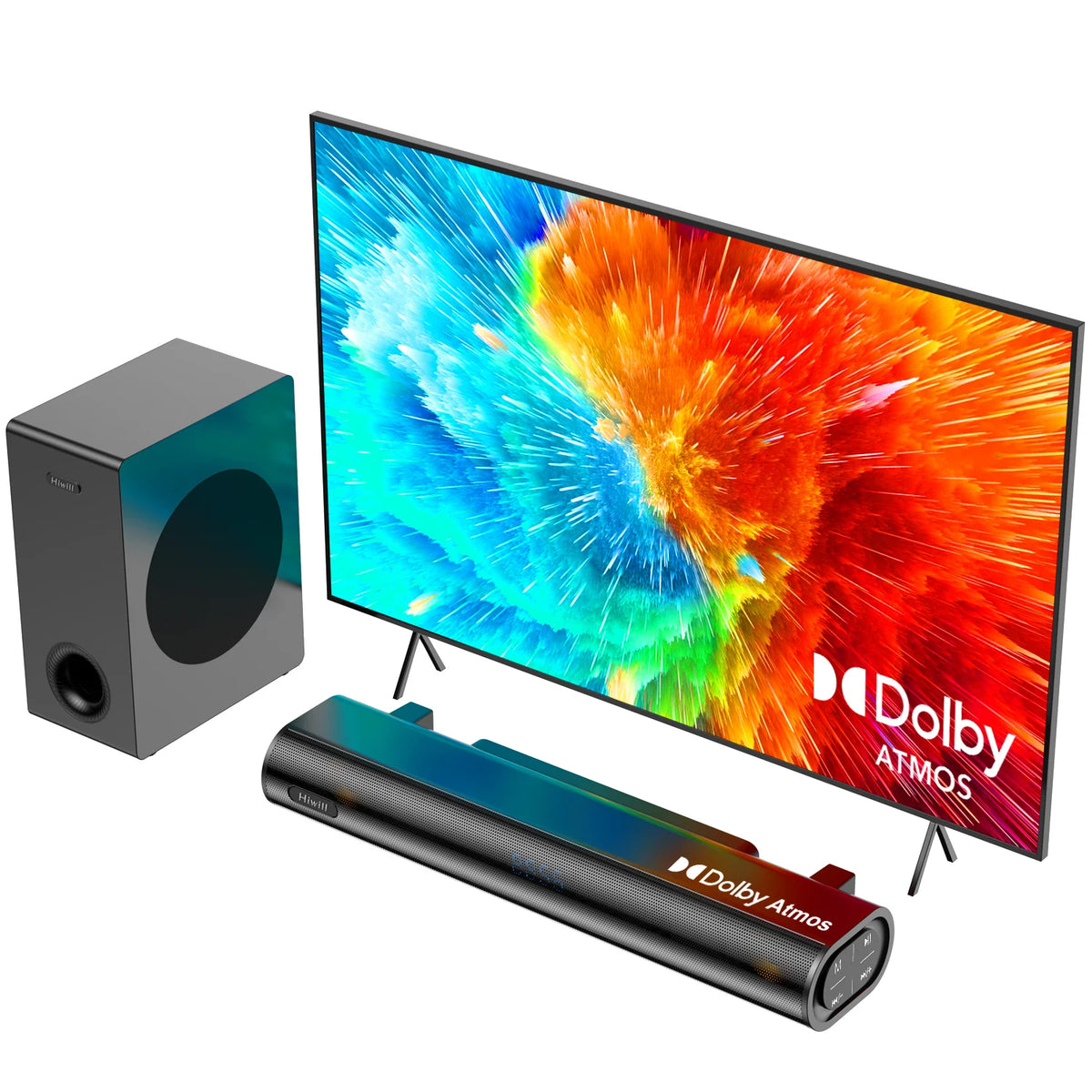 Hiwill A21 Barra de Sonido - 2.1 Canales 200W Con Subwoofer 5.25” Para TV - Negro