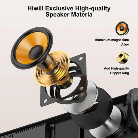 Hiwill A21 Barra de Sonido - 2.1 Canales 200W Con Subwoofer 5.25” Para TV - Negro