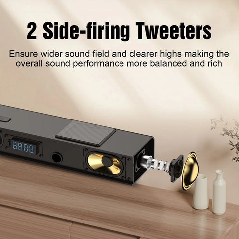 Barra de Sonido Hiwill A512 - 5.1.2CH 450W Dolby Con Subwoofer 6.5" y Altavoces - Negro