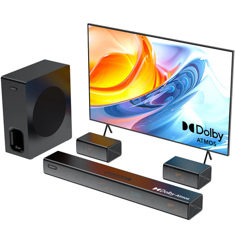 Hiwill A51 PRO Barra de Sonido - 5.1 420W Dolby Atmos Con Subwoofer 6.5" 2 Altavoces Surround - Negro