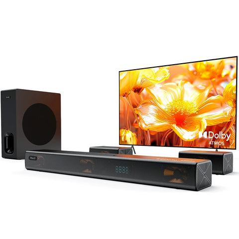 Hiwill A51 PRO Barra de Sonido - 5.1 420W Dolby Atmos Con Subwoofer 6.5" 2 Altavoces Surround - Negro