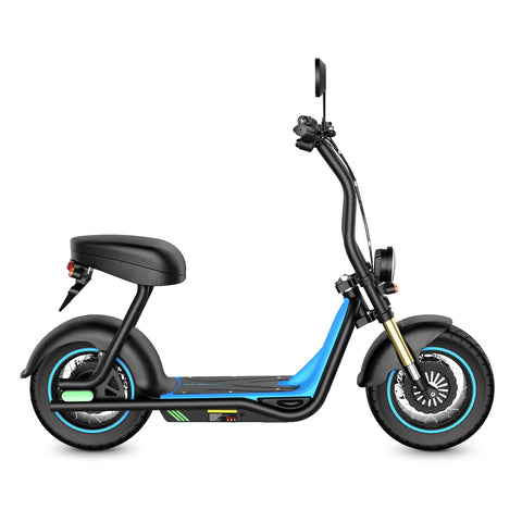 Honey Whale M5 MAX Patinete Eléctrico - Motor 1000W Batería 54.6V13Ah Ruedas de 14 Pulgadas Freno de Disco - Azul oscuro