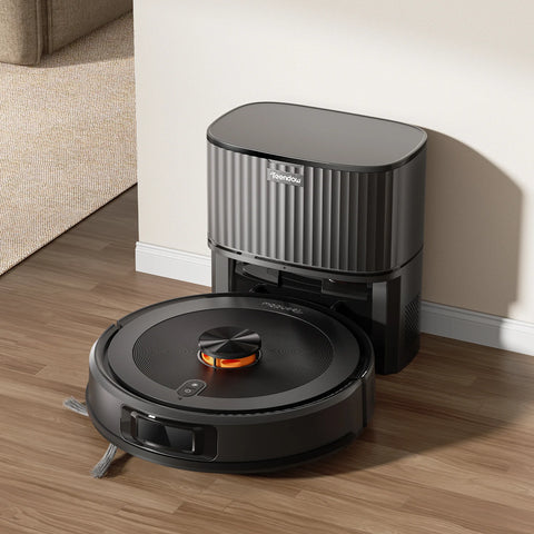 Aspiradora robot Teendow D10S Plus - 5000 Pa de potencia de succión, batería de 3200 mAh, depósito de 300 ml, 180 minutos de autonomía, 70 dB de silencio - Negra