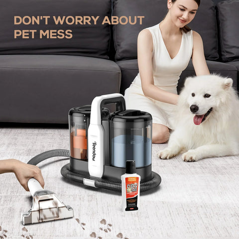 Teendow C5 Aspiradora - 450W 11000Pa 1500ML+800ML Ruido 80dB Peso 4kg Portátil y Silenciosa - Negro