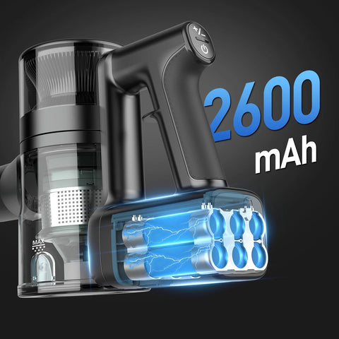 Teendow P11Pro Aspiradora Sin Cable - motor 250W 126000Pa Batería 2200mAh 30min Peso 2.65kg Depósito 450ML - Negro