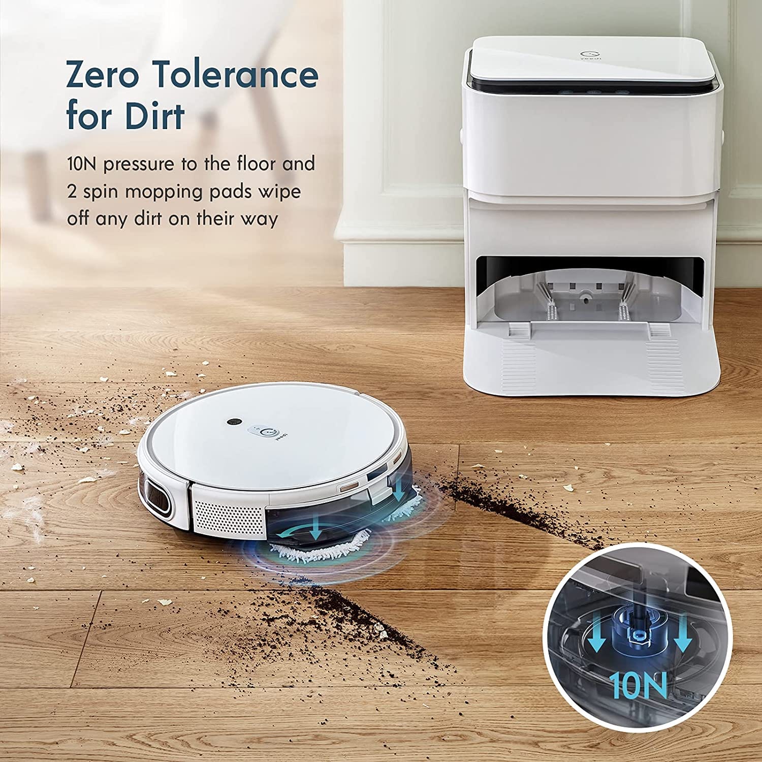 YEEDI Mop Station: Robot Aspirador con 2500Pa de Potencia de Succión | 200 min de Autonomía